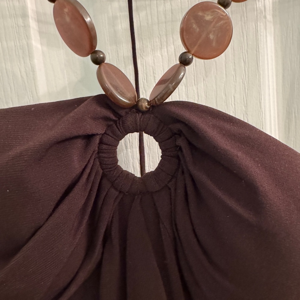 Cache Strapless Dark Brown Halter Maxi Dress with… - image 4